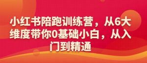 小红书陪跑训练营，从6大维度带你0基础小白，从入门到精通-木石资源网