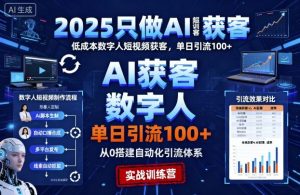 2025只做AI获客,AI超级获客实训营,低成本数字人短视频获客,单日引流100+-木石资源网