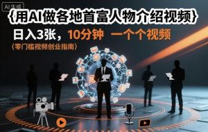 用AI做各地首富人物介绍视频，日入3张，10分钟一个视频-木石资源网