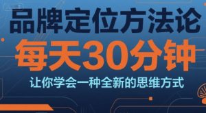 品牌定位方法论,每天30钟分让你学会一种全新的思维方式-木石资源网