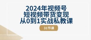 2024年视频号短视频带货变现从0到1实战私教课(31节视频课)-木石资源网