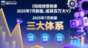 短视频营销课2025年7月新版,三大体系成就百万大V-木石资源网