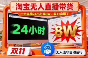 淘宝无人直播带货，一台电脑214小时卖8W，双11卖爆了【揭秘】-木石资源网