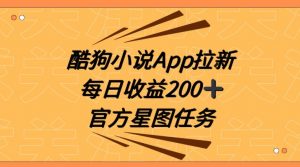 酷狗小说APP拉新,接抖音星图任务,保姆式教学每日收益200+【揭秘】-木石资源网