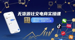 无货源社交电商实操课,绕开传统互联网电商模式,撒豆成兵,实现跨平台交易-木石资源网