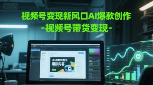 视频号变现新风口AI爆款创作-视频号带货变现-木石资源网