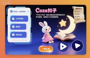 Coze扣子工作流一键生成童话皮克斯风格立体书视频，保姆级工作流搭建教程-木石资源网