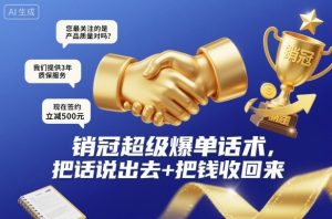 销冠超级爆单话术，把话说出去+把钱收回来-木石资源网