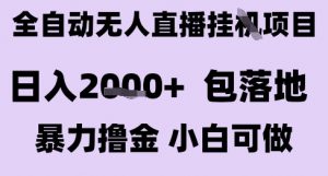最新全自动抖音无人直播挂G项目,日入2k+ 包落地暴力撸金,小白可做【揭秘】-木石资源网