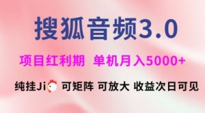 搜狐音频挂ji3.0.可矩阵可放大,独家技术,稳定月入5000+【揭秘】-木石资源网