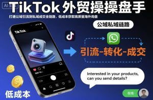 TikTok外贸操盘手,打通公域引流到私域成交全链路,低成本获取高质量海外询盘-木石资源网