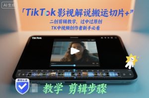 TikTok影视解说搬运切片+二创剪辑教学,过中过原创,TK中视频创作者新手必看-木石资源网