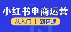 小红书电商运营课,从入门到精通,带你抓住又一个赚钱风口-木石资源网