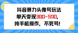 抖音暴力头像号玩法，单天变现3-5张纯手机操作，小白也能行-木石资源网