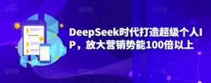 DeepSeek时代打造超级个人IP,放大营销势能100倍以上-木石资源网