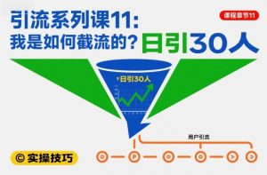 引流系列课11：我是如何截流的？日引30人【文档】-木石资源网