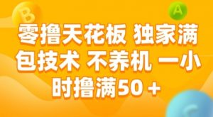 零撸天花板，独家满包技术 不养机 一小时撸满50+【揭秘】-木石资源网