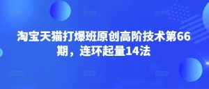 淘宝天猫打爆班原创高阶技术第66期,连环起量14法-木石资源网