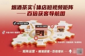 烟酒茶实体店短视频矩阵百倍获客导航图-木石资源网