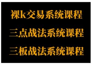裸K体系、三点体系、三板体系三套系统课程,从基础到进阶,助力交易者构建系统化交易思路-木石资源网