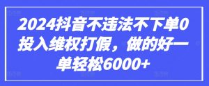 2024抖音不违法不下单0投入维权打假，做的好一单轻松6000+【仅揭秘】-木石资源网