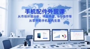 手机配件外贸课，从市场环境分析，平台开店，erp操作等，从零开始手机配件生意-木石资源网
