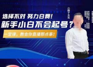 大左教您从0到1做直播带货,选择不对,努力白费,5小时课程搞定那点事,解决你起号问题-木石资源网
