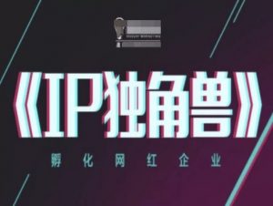 IP独角兽,孵化网红企业,ip教程-木石资源网