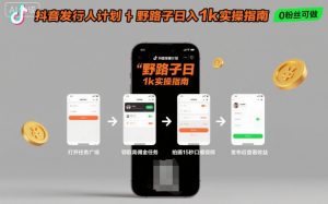 抖音发行人计划全新野路子玩法,随时随地,只要有手机,就能操作,日入1k+【揭秘】-木石资源网