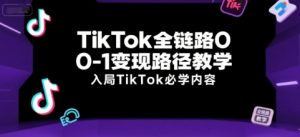 TikTok全链路0-1变现路径教学,入局TikTok必学内容-木石资源网