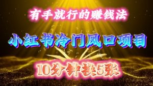 每天 10 分钟,小红书冷门风口项目开启,有手就行的搬运赚钱法,小白日入500 +【揭秘】-木石资源网