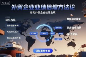 外贸企业业绩倍增方法论,帮助外贸企业拉伸业绩-木石资源网