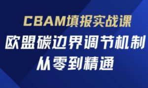 CBAM填报实战课,欧盟碳边界调节机制,从零到精通-木石资源网