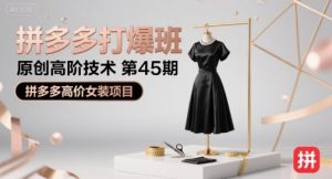 拼多多打爆班原创高阶技术第45期,拼多多高价女装项目-木石资源网