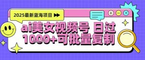 视频号AI美女跳舞暴力起号玩法，日入1k+，全程软件操作，小白也能玩的项目-木石资源网