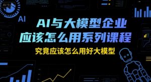 AI与大模型企业应该怎么用系列课程,究竟应该怎么用好大模型-木石资源网