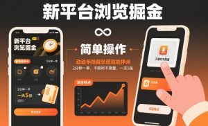 新平台浏览掘金,动动手指截张图就能挣米,2分钟一单,不限时不限量,一天5张【揭秘】-木石资源网