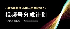 视频号分成计划,全网最暴力玩法,新手一天也能轻松5张+-木石资源网