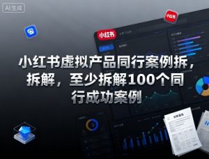 小红书虚拟产品同行案例拆解,至少拆解100个同行成功案例-木石资源网