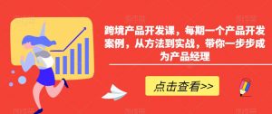 跨境产品开发课,每期一个产品开发案例,从方法到实战,带你一步步成为产品经理-木石资源网