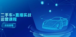 二手车+直播实战运营课程：直播推荐/短视频推荐/千川投放/直播全流程-木石资源网