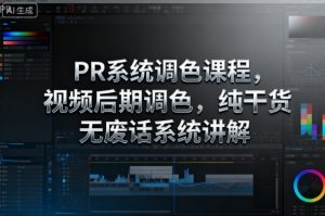 PR系统调色课程,视频后期调色,纯干货无废话系统讲解-木石资源网