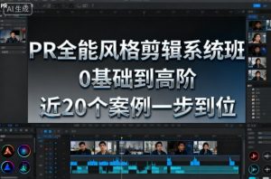 PR全能风格剪辑系统班,0基础到高阶,近20个案例一步到位-木石资源网
