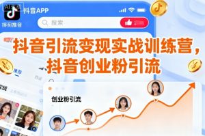 抖音引流变现实战训练营，抖音创业粉引流-木石资源网