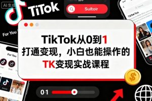 TikTok从0到1打通变现，小白也能操作的TK变现实战课程-木石资源网