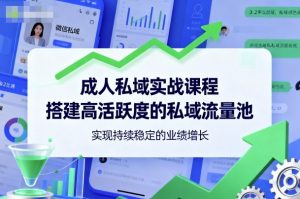 成人私域实战课程，搭建高活跃度的私域流量池，实现持续稳定的业绩增长-木石资源网