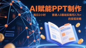 AI赋能PPT制作,每日2小时,普通人0基础实操月入7k+ 的变现攻略-木石资源网