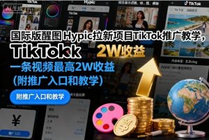 国际版醒图Hypic拉新项目TikTok推广教学,一条视频最高2W收益(附推广入口和教学)-木石资源网