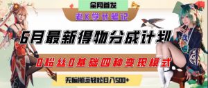 6月份最新得物创作者分成计划2.0玩法,0粉丝0基础四种模式变现,从隐蔽渠道无脑搬运,日入2张-木石资源网