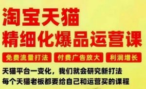 淘宝天猫精细化爆品运营课,免费流量打法-付费广告放大-利润增长-三大核心痛点,一次全部解决-木石资源网